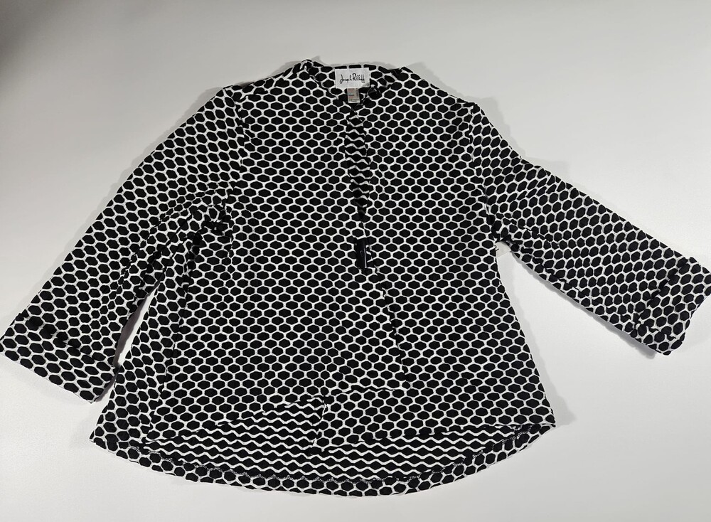 JOSEPH RIBKOFF Black & White Geometric Print Jacket Size 16